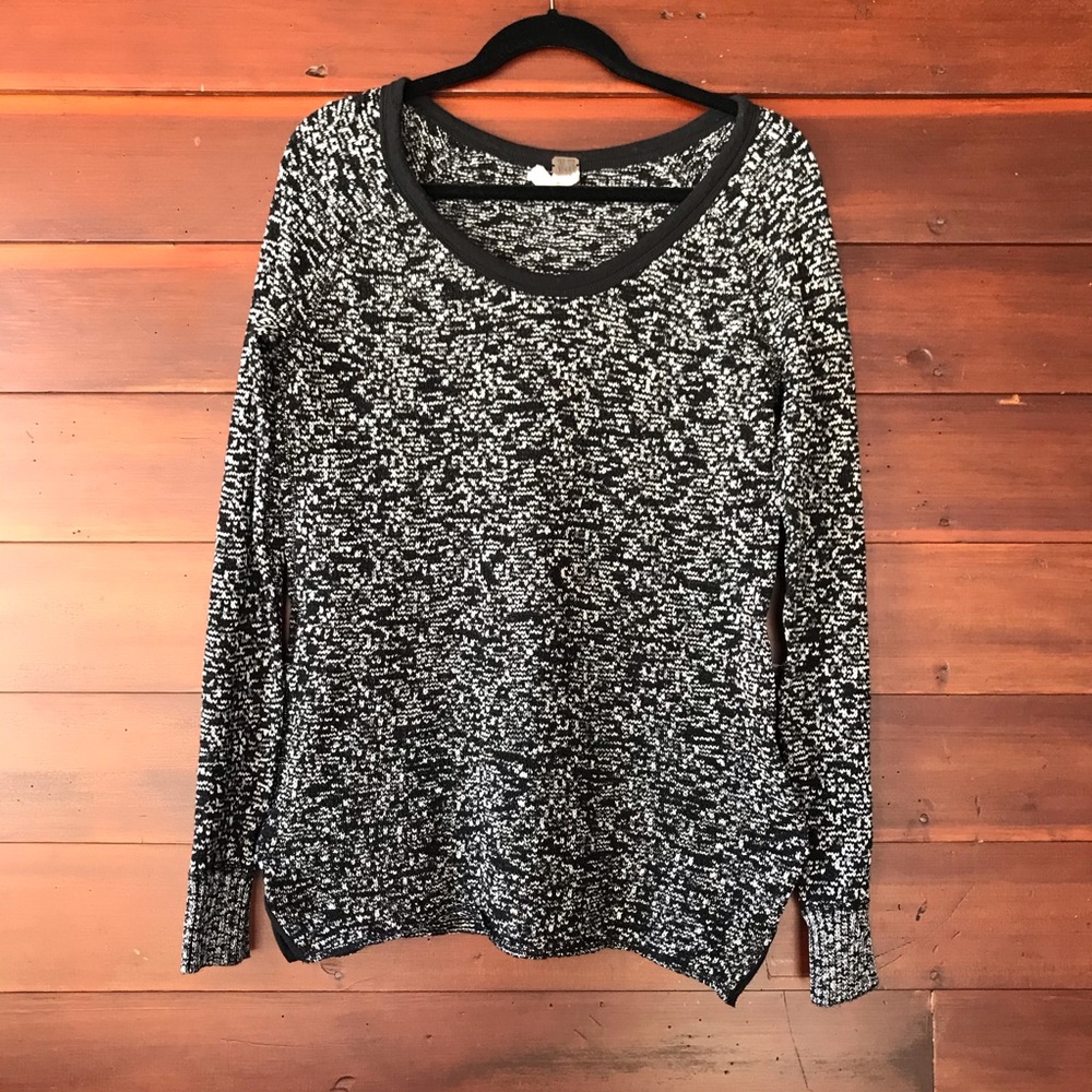 Free People black and white knit sweater